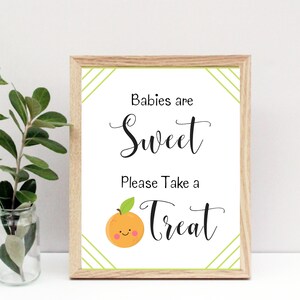 Little Cutie Baby Shower Game, Babies are Sweet Please Take a Treat, Little Cutie Shower Decor, Citrus Shower, Little Cutie Shower Sign