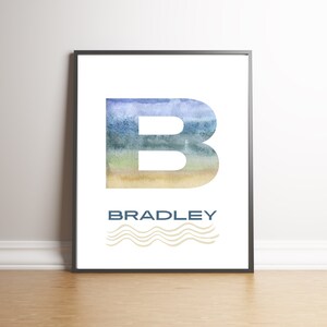 Surf Nursery Decor, Personalized Beach Nursery Print, Beach Nursery Decor, Beach Surf Art Print, Coastal Nursery Printable, Surf Wall Art