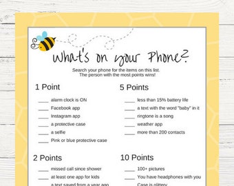 Bee Baby Shower Game Etsy Bee Baby Shower Game Etsy