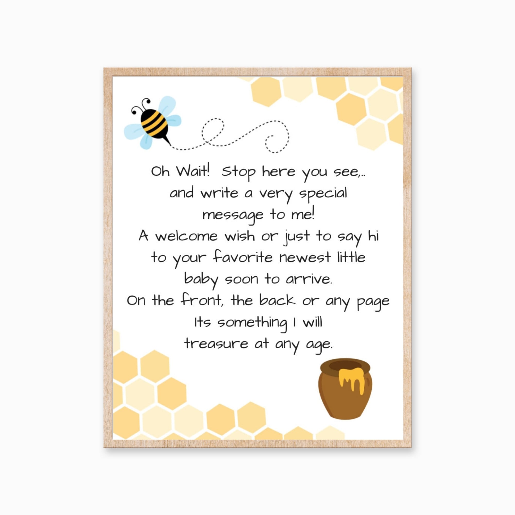 Honey Bee Shower Guest Sign, Gender Neutral Shower, Baby Shower