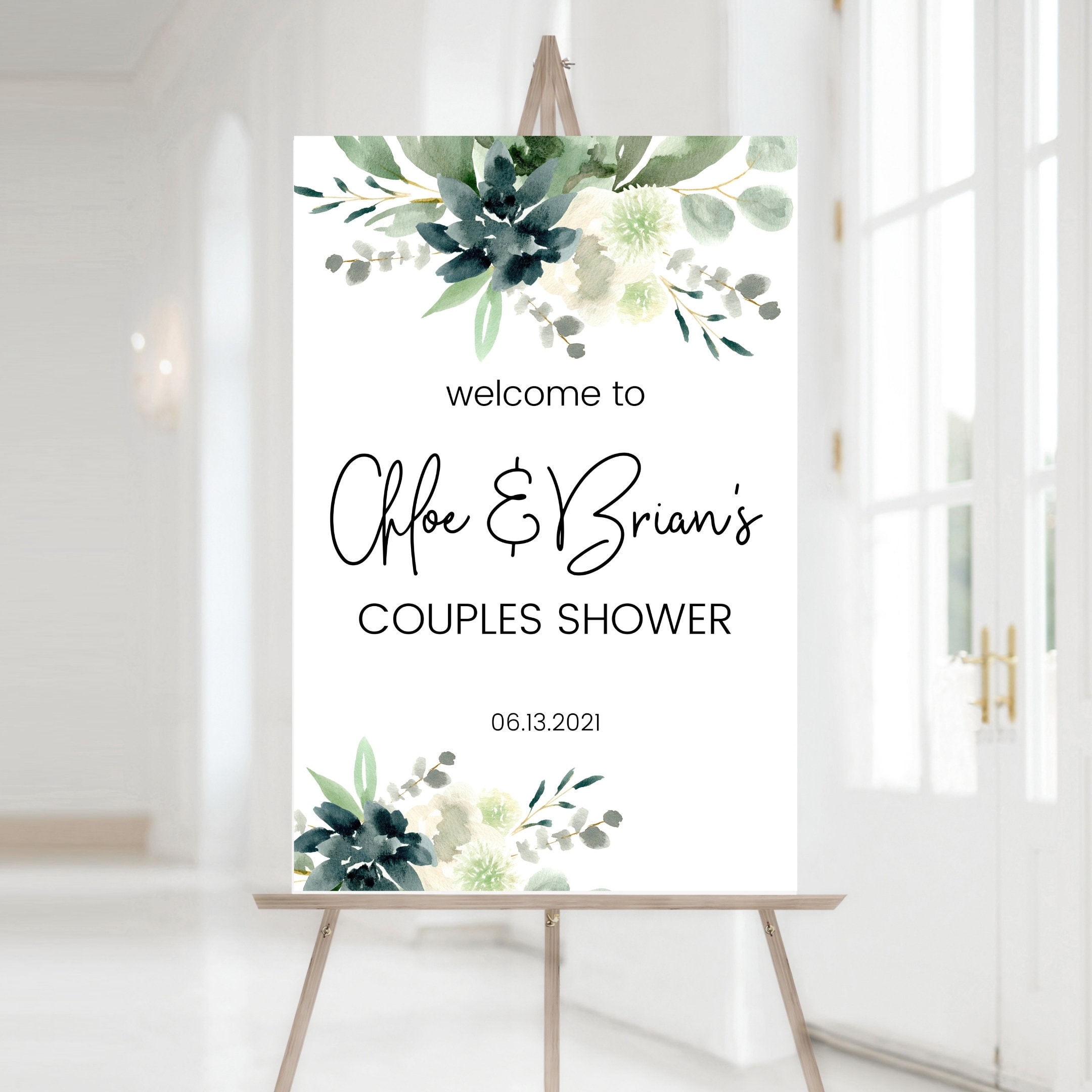 Personalized Bridal Shower Welcome Sign, Welcome To Bridal Shower Sign, Modern Bridal Shower, Minimalist Bridal Shower Sign, Custom Bridal Shower Welcome Sign With Stand