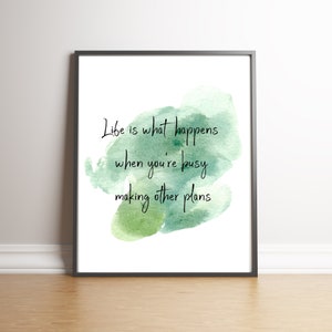 Life is What Happens When You&#39;re Busy Making Other Plans, Scandinavian Nursery Decor, Beatles Quote Print, Minimalist Boy Nursery Decor