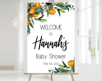 Baby Shower Greeting Sign, DIGITAL DOWNLOAD, Customized Baby Shower Sign, A Little Cutie is On the Way Welcome Sign Easel Printable