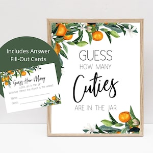Little Cutie Baby-Dusche-Spiel, Ratet mal, wie viele Cuties Baby-Dusche-Spiel, wenig, ein kleines Cutie ist auf dem Weg Baby-Dusche, digitaler Download