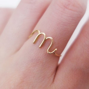 Custom Initial Ring 14K Gold Fill Stack Ring 925 Sterling Silver Letter Ring Name Personalized Bridesmaid Gift Wedding Jewelry Christmas