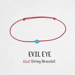 Light Blue EVIL EYE Bracelet Red String Bracelet Amulet Kabbalah Protection Birthday Friendship Good Luck Couple Klein King Wish Women Men
