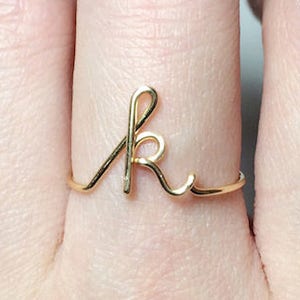 Custom Initial Ring 14K Gold Fill Initial Ring 925 Sterling Silver Letter Stack Rings Name Ring Personalized Bridesmaid Gift Wedding Jewelry