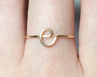 Custom Initial Ring 14K Gold Fill Initial Ring 925 Sterling Silver Letter Stack Rings Name Personalized Christmas Gift Bridesmaid Jewelry
