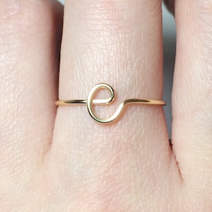 Anpassad initialring 14K guldfylld initialring 925 sterlingsilver bokstavsringar namn personlig julklapp brudtärnesmycken