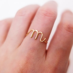 Custom Initial Ring 14K Gold Filled Letter Ring 925 Sterling Silver Stack Rings Name Ring Personalized Bridesmaid Gift Wedding Jewelry Women image 3