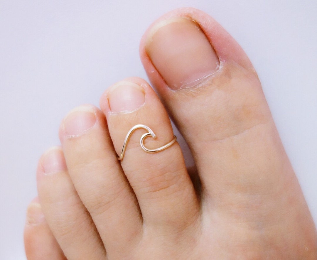 Wave Ring Toe Rings/wave Toe Ring Sterling Silver Gold Filled/surf
