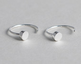 Handmade 925 Sterling Silver Dot Tiny Hoop Earrings Huggies Sleepers Dainty Minimal Wedding Gift Birthday Christmas Women Men Teenagers