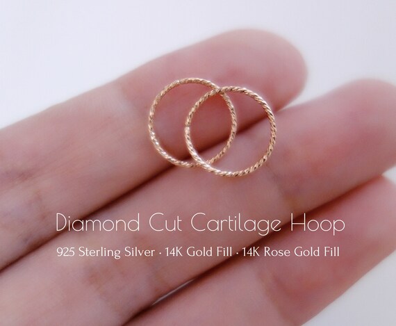 6mm Rose Gold Nose Ring Hoop Cartilage Hoop Earrings Septum RingTragus Nose Ring