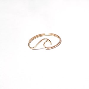 Sterling Silver Wave Ring/gold filled/surf/ocean wave ring/ocean ring/silver wave ring/gold wave ring/surfer/wire wave ring/beach jewelry image 4