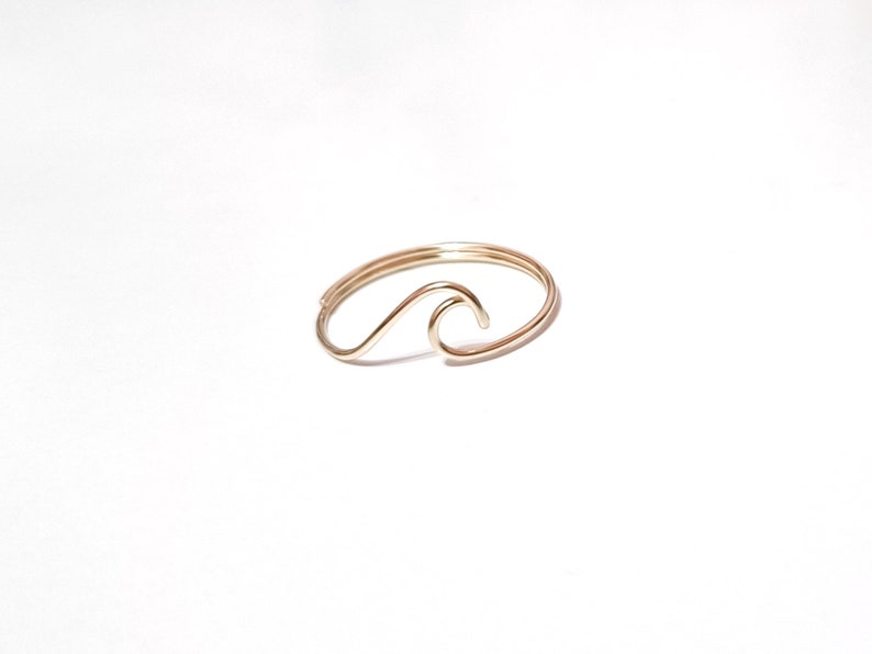 Sterling Silver Wave Ring/gold filled/surf/ocean wave ring/ocean ring/silver wave ring/gold wave ring/surfer/wire wave ring/beach jewelry image 4