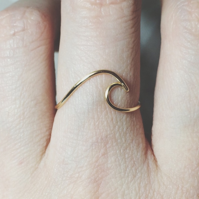 Sterling silver Wave Ring/gold filled/surf/ocean wave ring/ocean ring/surfing/wire/surfer girl/beach jewelry/silver wave ring/gold wave ring 