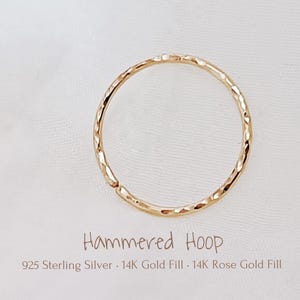 Gehämmerte 14K Gold Filled Nasenring Textur Knorpel Hoop kleine Hoop Ohrringe Huggie Septum Tragus Helix Piercing Hoop 925 Sterling Silber