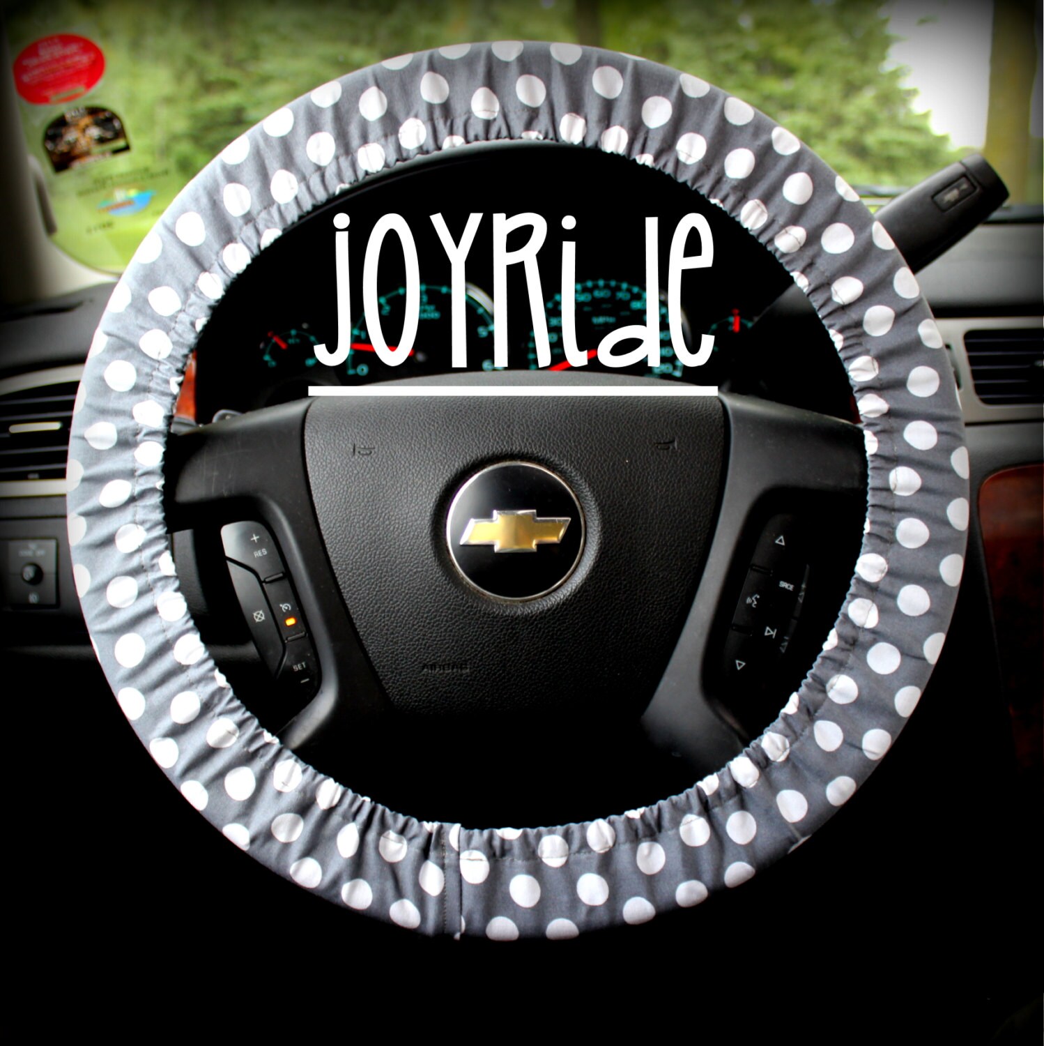 Steering Wheel Cover Gray and White Polka Dot Etsy