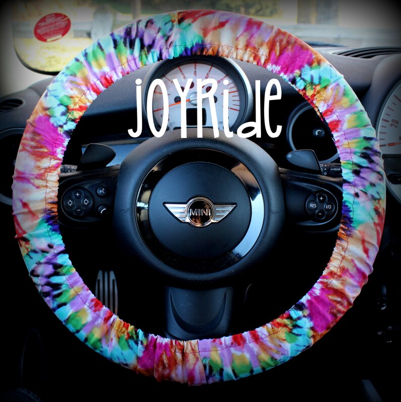 Steering Wheel Cover Tye Dye Rainbow Cute Car Accessories Etsy