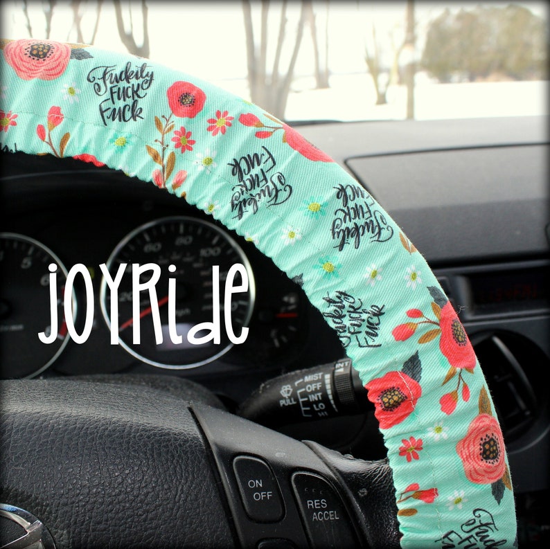 Steering Wheel Cover Fuckity Fuck Fuck Floral Sweary Bad Words Etsy