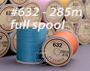 Sajou Fil au Chinois "Lin Cable" Waxed Linen Thread Full Spool #632 (0.51mm) / Corded Thread / Saddlers Thread / Hand Sewing Leather