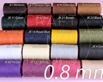 RITZA 25 Tiger Wachsfaden 0.8 mm 20 Farben / Polyesterfaden / Wachsfaden / Handnähleder / Lederzubehör