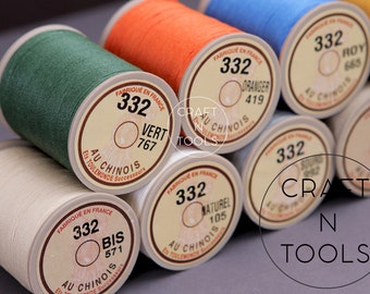 Sajou Fil au Chinois "Lin Cable" Waxed Linen Thread #332 (0.77mm) in 31 colors / Saddlery Thread / Corded Thread / Thread for Leather