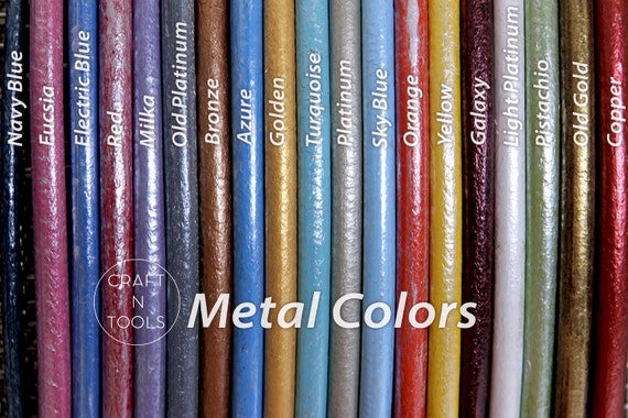 Metallic Leather Cord / Round Leather Cord / Jewelry Cord / Cuff Leather / European Leather