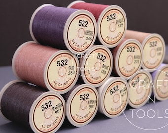 Sajou Fil au Chinois "Lin Cable" Waxed Linen Thread #532 0.57mm in 31 colors / Fil au Chinois / Thread for Leather / Waxed Linen Thread