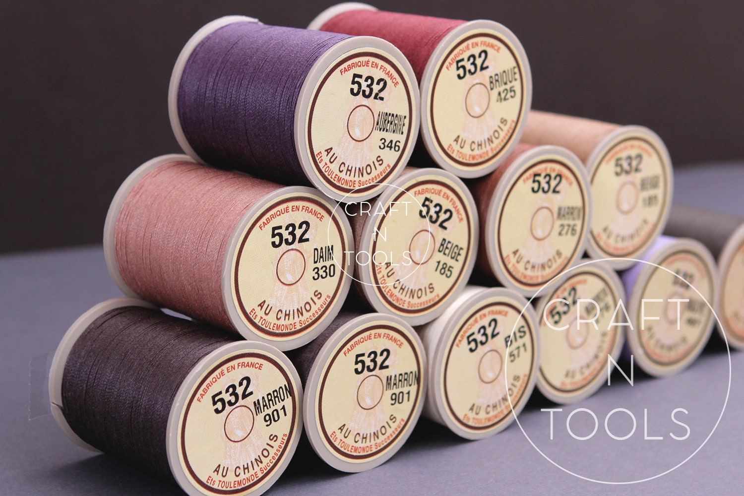 Lin Cable Sajou/Waxed Linen Thread #532 0.57mm in 31 colors/Fil au Ch…