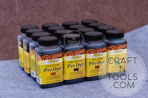 Pro Dye by Fiebing's 4oz / 118ml in 16 colors / Smooth Leather Dye / Leather Craft Dye / Leather Dyeing / Leather Restore