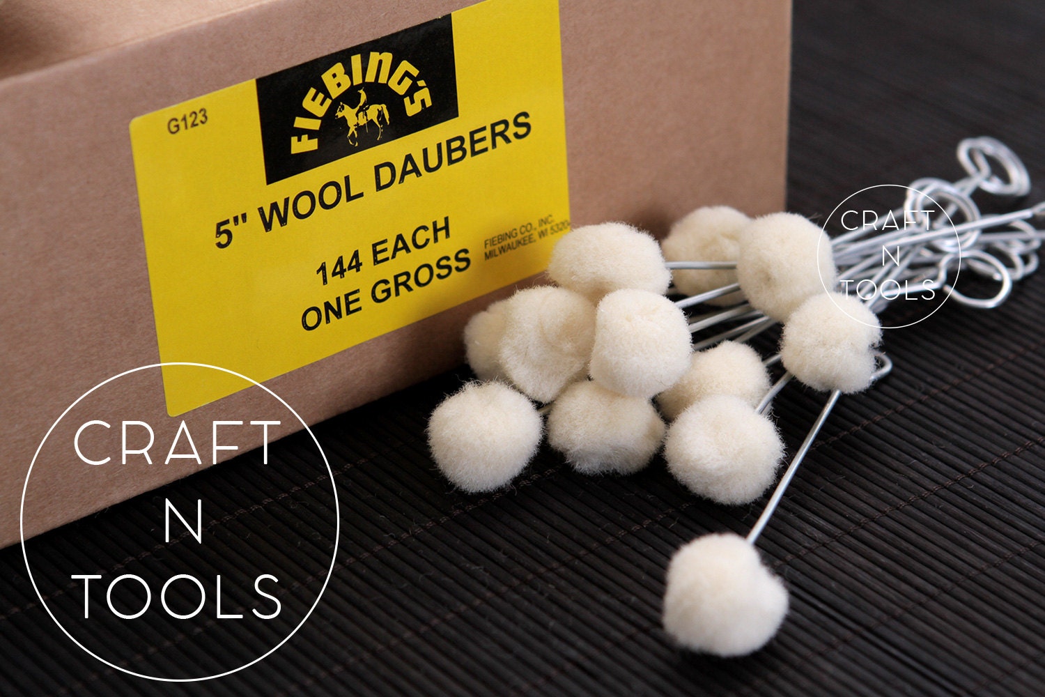 Large Head Wool Daubers for Dyes, Stains 3/4 (25)