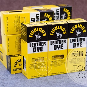 Leather Dye by Fiebing's  4oz / 118ml in 29 colors / Penetrating Dye / Alcohol Dye / Gourd Dye / Leather Dyeing