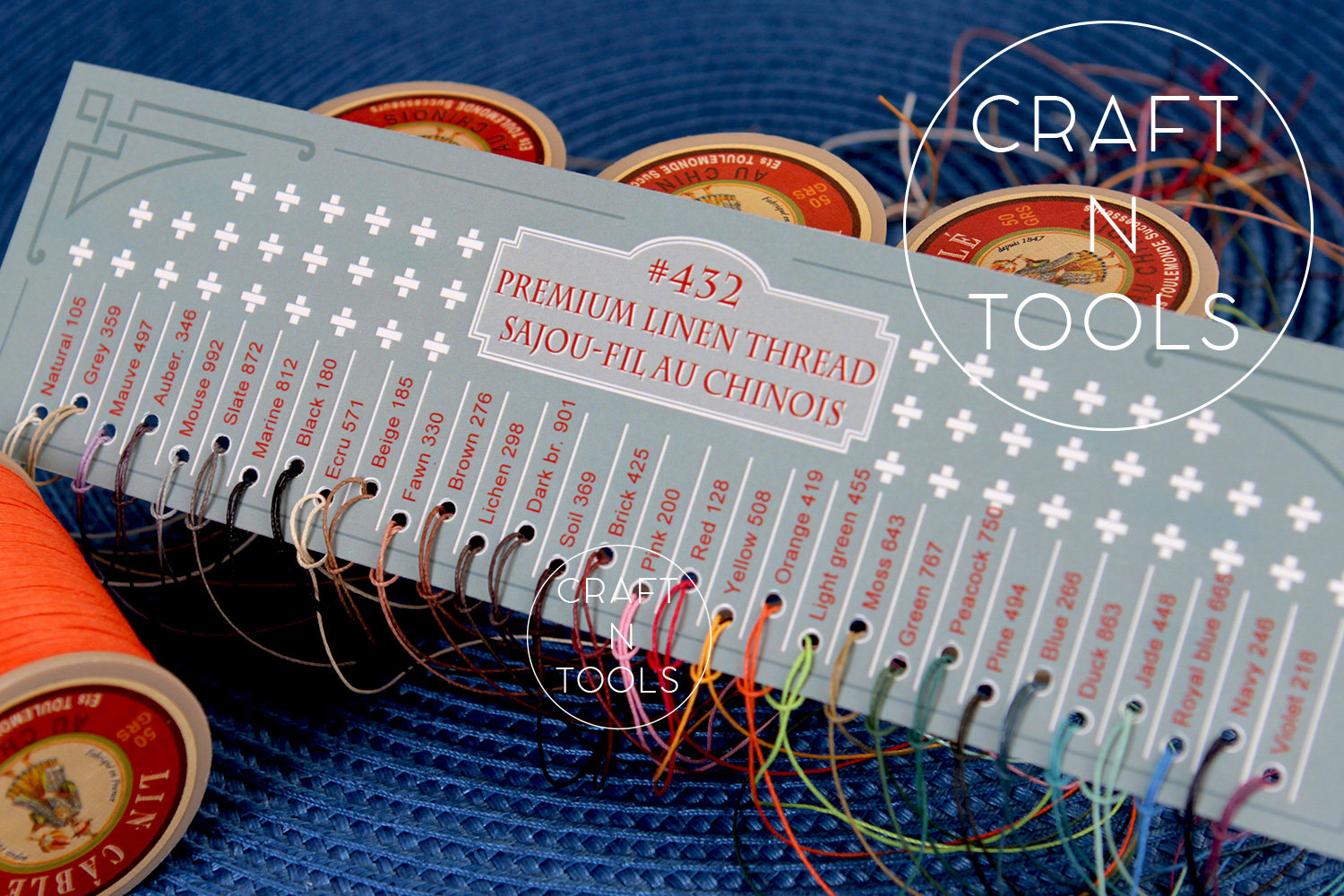 Sample Cards of Sajou Fil Au Chinois "lin Cable" Waxed Linen Thread in ...