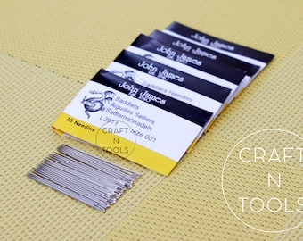 John James Saddlers Needles SHARPS in 5 sizes / Handsewing Leather / Sharp Point Needles / L3911 / Saddle Sewing / Needles for Leather