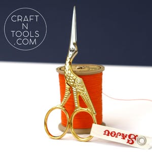 Stork Medium Model Gilded Embroidery Scissors by Sajou. Needlecraft Scissors, Chenille Scissors, Knitting Shears, Darning Scissors