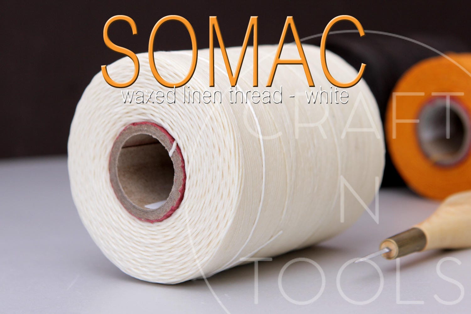 White - somac linen waxed thread