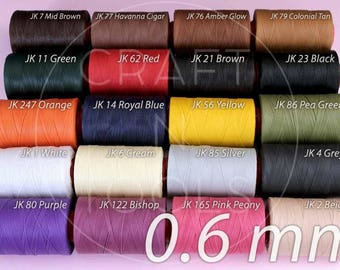 RITZA 25 Tiger Waxed Thread 0.6mm in 20 Colours/Polyester Thread/Waxed Thread/Handsewing Leather/Leather Supplies