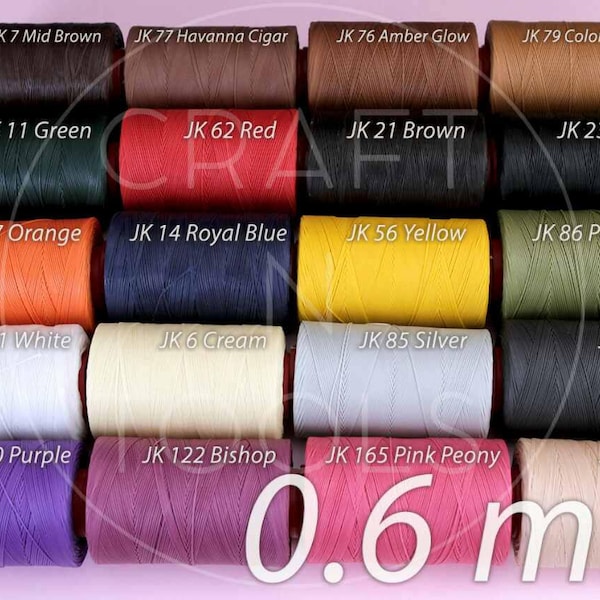 RITZA 25 Tiger Gewachstes Garn 0,6mm in 20 Farben/Polyesterfaden/gewachstes Garn/Handsewing Leder/Leder Zubehör