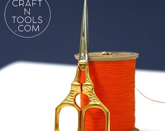 Eiffel Tower Gilded Blue Charm Embroidery Scissors by Sajou. Needlecraft Scissors, Chenille Scissors, Knitting Shears, Darning Scissors