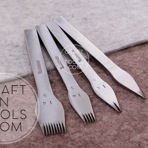 Punzones de hierro tamaño n.° 14 (1,92 mm) de Vergez Blanchard / Punzón de costura / Cincel de cuero / Cincel de talabartero / Herramientas para punzones de cuero