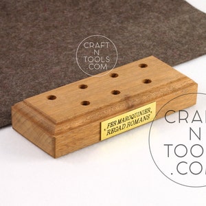 Wooden 7 Tip Holder by REGAD / Edging Leather Tips Stand / Creasing Machine / Soldering Tip Stand / Creasing Leather / Solder Tips Holder