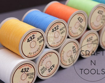 Sajou Fil au Chinois "Lin Cable" Waxed Linen Thread #432 (0.63mm) in 31 colors / Cable Sewing Thread / Waxed Linen Thread