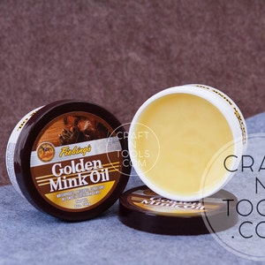 Golden Mink Oil Leather Preserver by Fiebing&#39;s 6oz / 168g / Leather Waterproofer / Leather Conditioner / Leather Finish