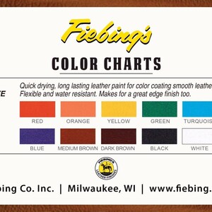 Acrylic Leather Dye by Fiebing's 2oz / 59ml in 11 Colors / Leather ...