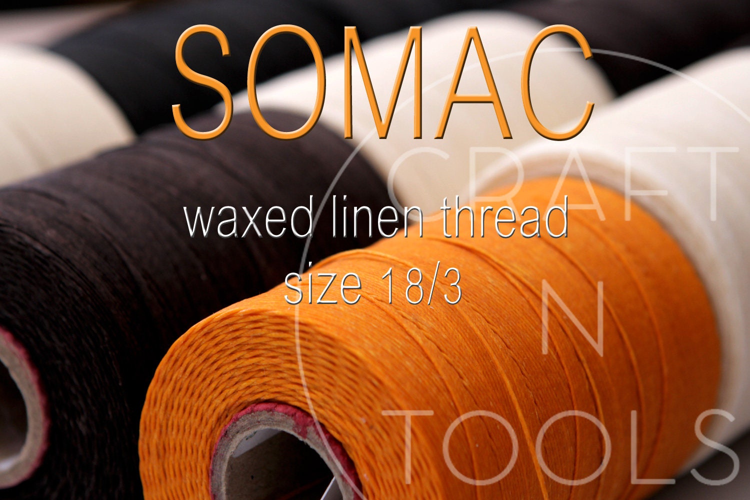 Waxed Linen Thread Somac Size 18/3 in 4 Colours/linen Cable/saddlers  Thread/waxed Leather Thread/handsewing Leather/corded Linen 