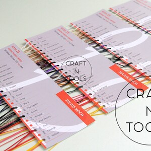 May include: A color chart with a variety of threads in different colors. The chart is labeled "RITZA 25" and "CRAFT N TOOLS" with the company name "JULIUS KOCH".