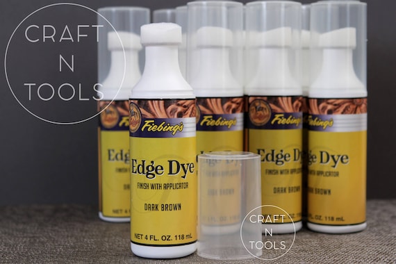 Edge Dye Finish & Applicator by Fiebing's in 2 colors / Leather Edge Paint / Waterproof Edges / Leather Coloring / Belt Strap Finish