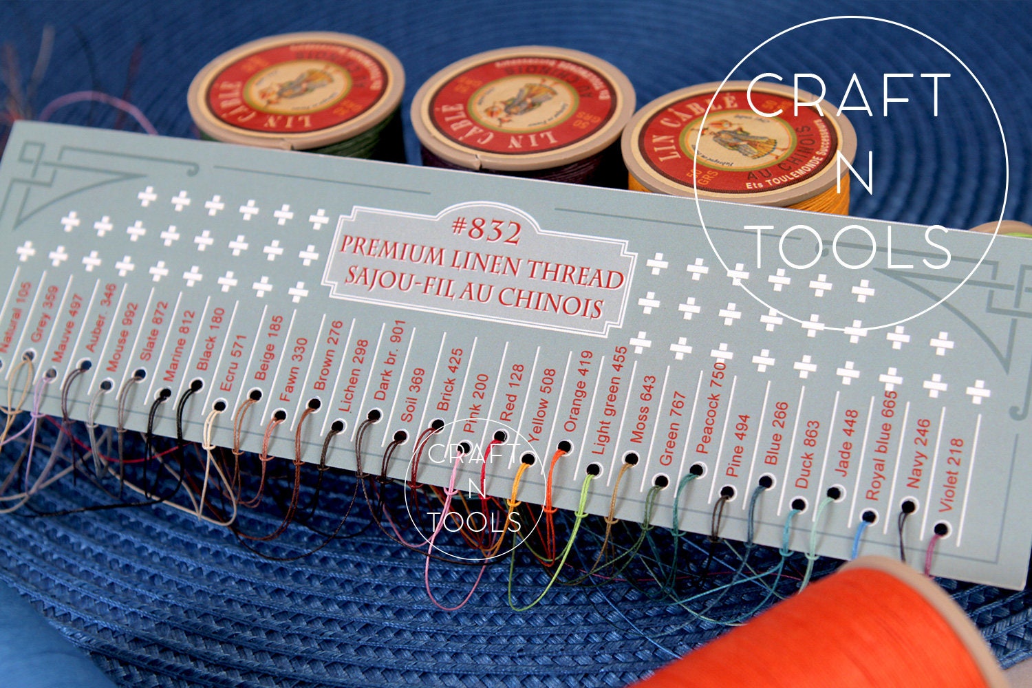 Sample Cards of Sajou Fil Au Chinois "lin Cable" Waxed Linen Thread in ...