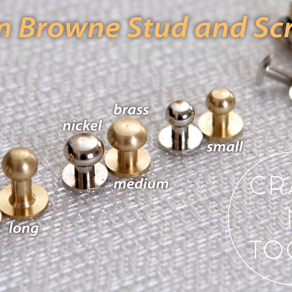 Sam Browne Screws/Sam Browne Studs/Nickel/Brass/Belt Nail Rivets/Binding Screw Posts/Button Studs/Purse Screws/Back Button/Head Studs